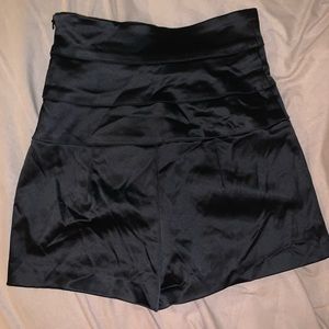 Bebe black satin high waisted shorts